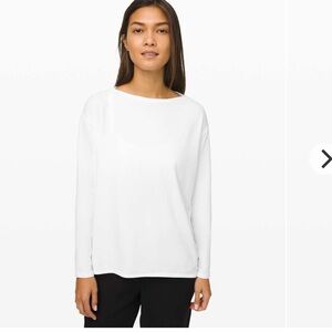 Lululemon Back in Action Long Sleeve *Nulu White size 6 NWT